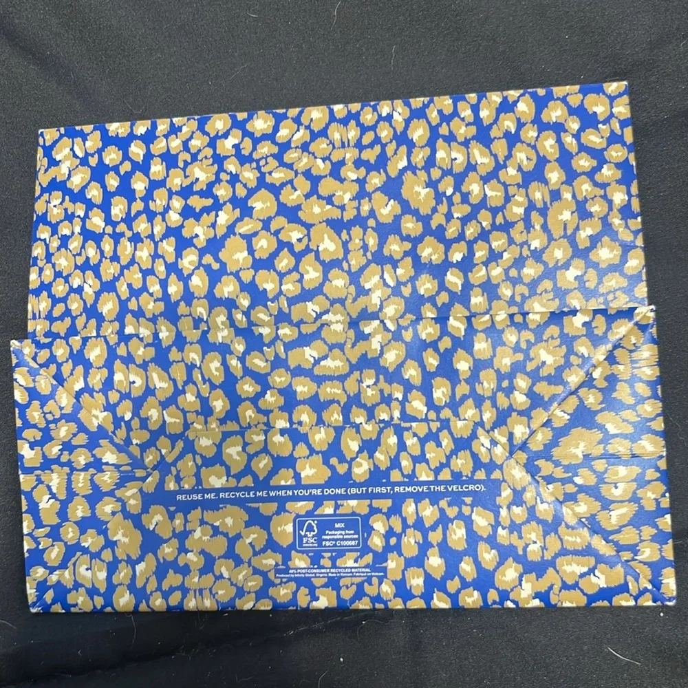 {TB} Tory Burch | Printed Logo Gift Bag Velcro Flap Blue/Green/Cream